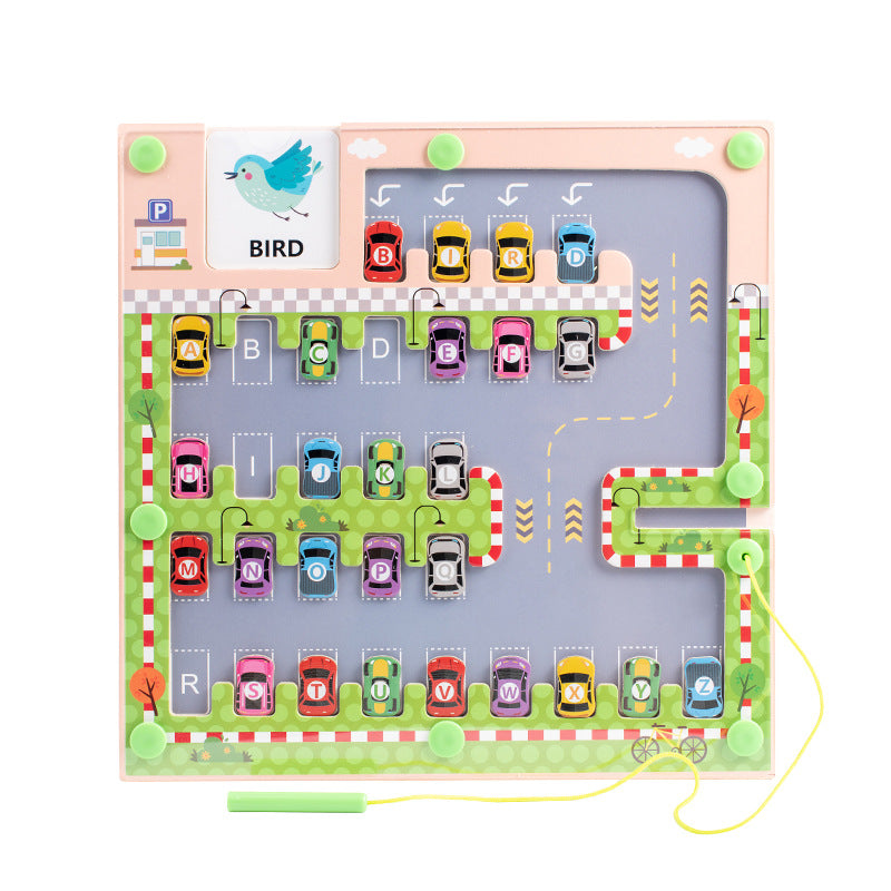 【Alphabet Raceway】2-in-1 Magnetic Letter Matching Maze