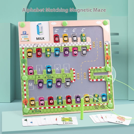 【Alphabet Raceway】2-in-1 Magnetic Letter Matching Maze