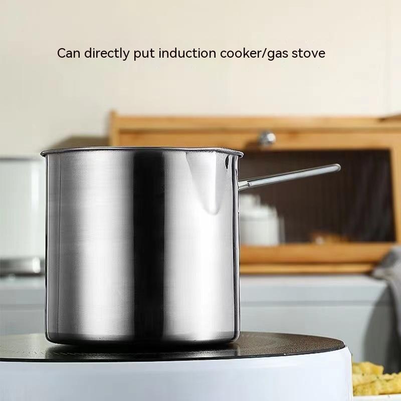 【All-in-One Japanese Style】304 Stainless Steel Mini Deep Fryer Set (Includes Strainer & Tongs)