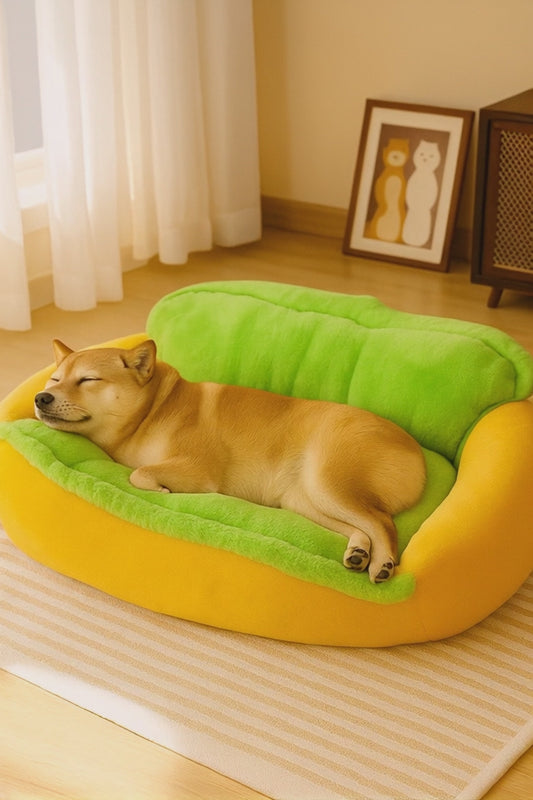 Hot Dog Pet Bed – Ultra-Soft & Adorably Cozy Design